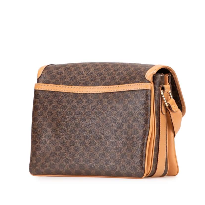 Celine Macadam Coated Canvas Crossbody Brown Canvas Good condition - Back View