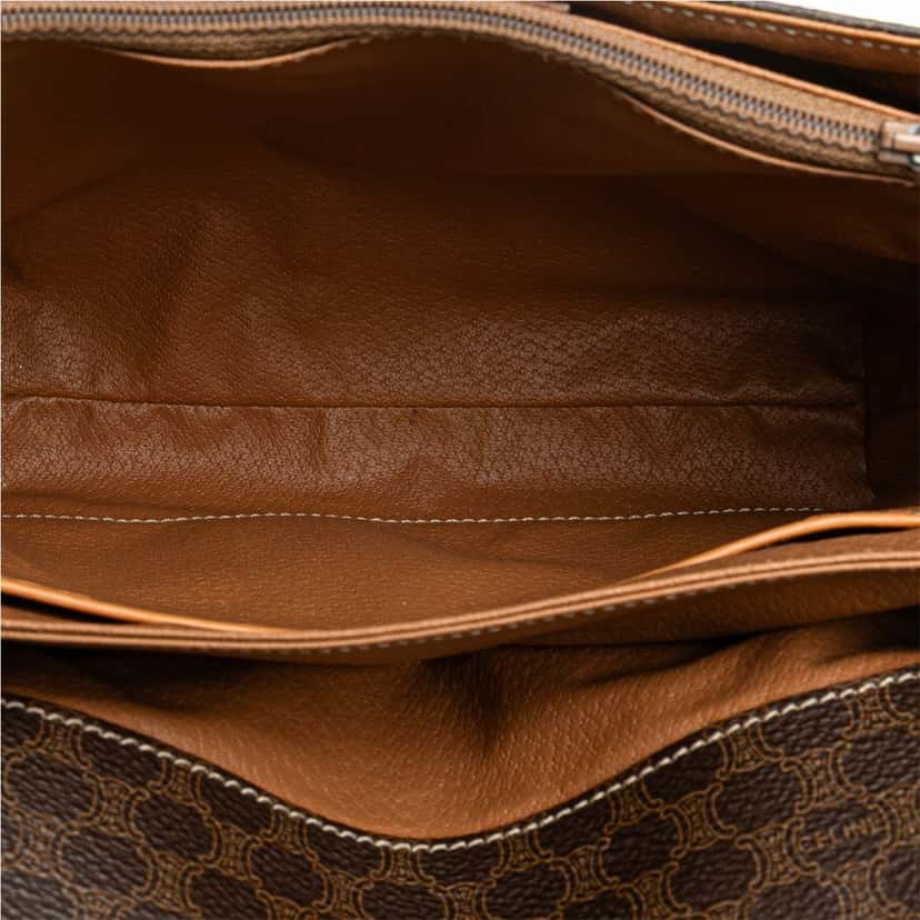 Celine Macadam Coated Canvas Crossbody Brown Canvas Good condition - Model View