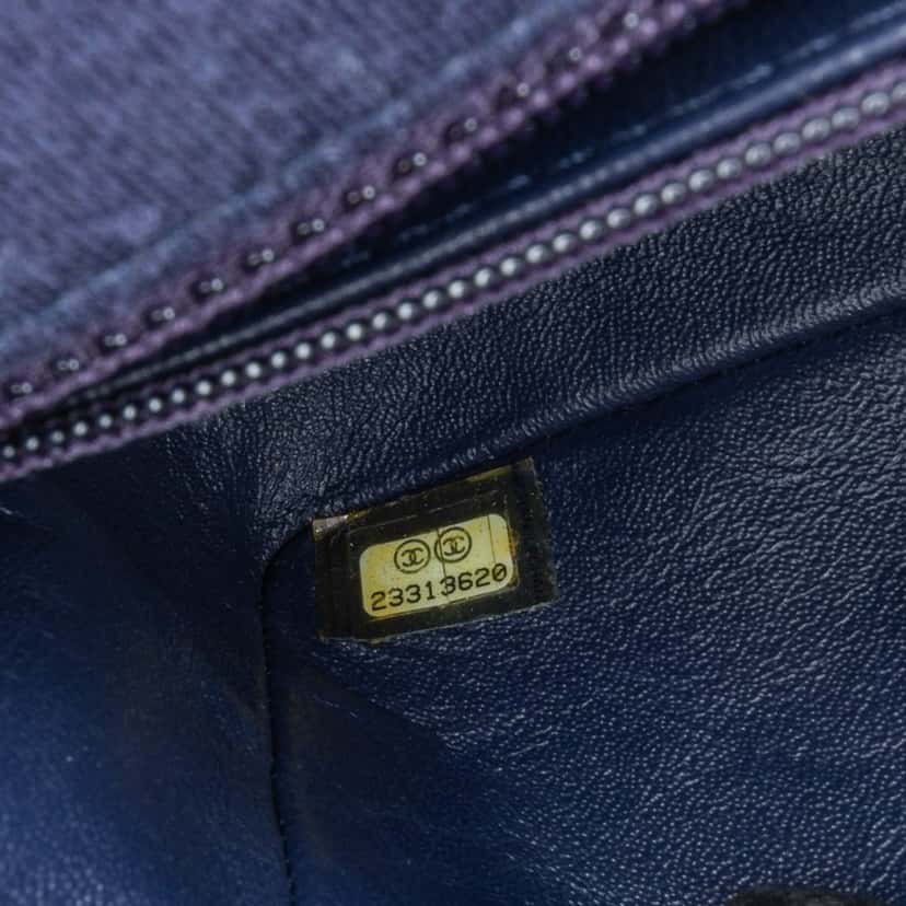 Chanel Mini Rectangular Classic Jersey Single Flap Blue Cotton Good condition - Box View