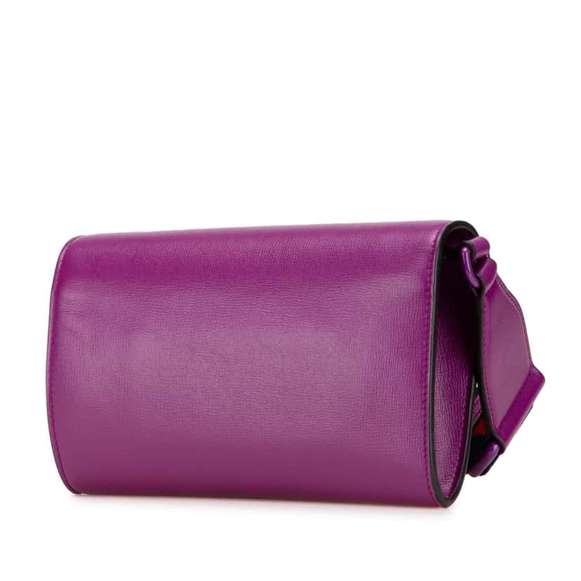 Gucci Mini Leather Horsebit 1955 Web Crossbody Purple Leather Very good condition - Back View