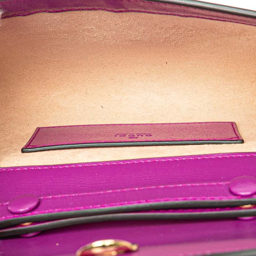 Gucci Mini Leather Horsebit 1955 Web Crossbody Purple Leather Very good condition - Model View