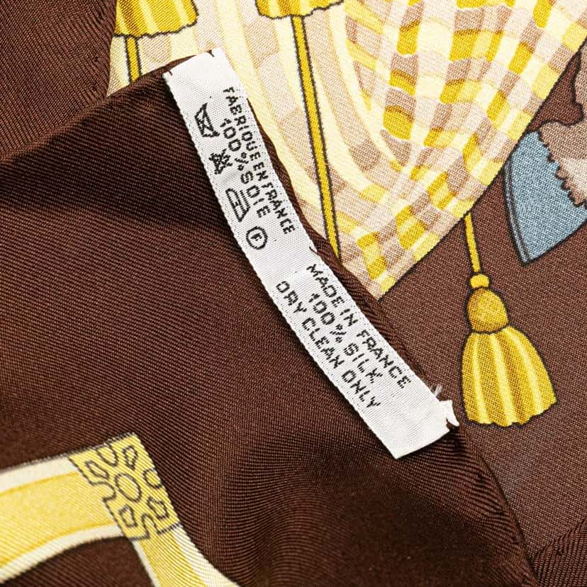 Hermès Les Muserolles Silk Scarf Brown Silk Good condition - Model View