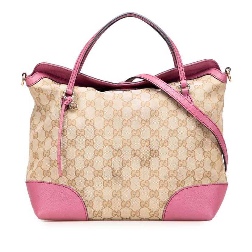 Gucci Medium GG Canvas Bree Satchel Brown Canvas Good condition - Front View