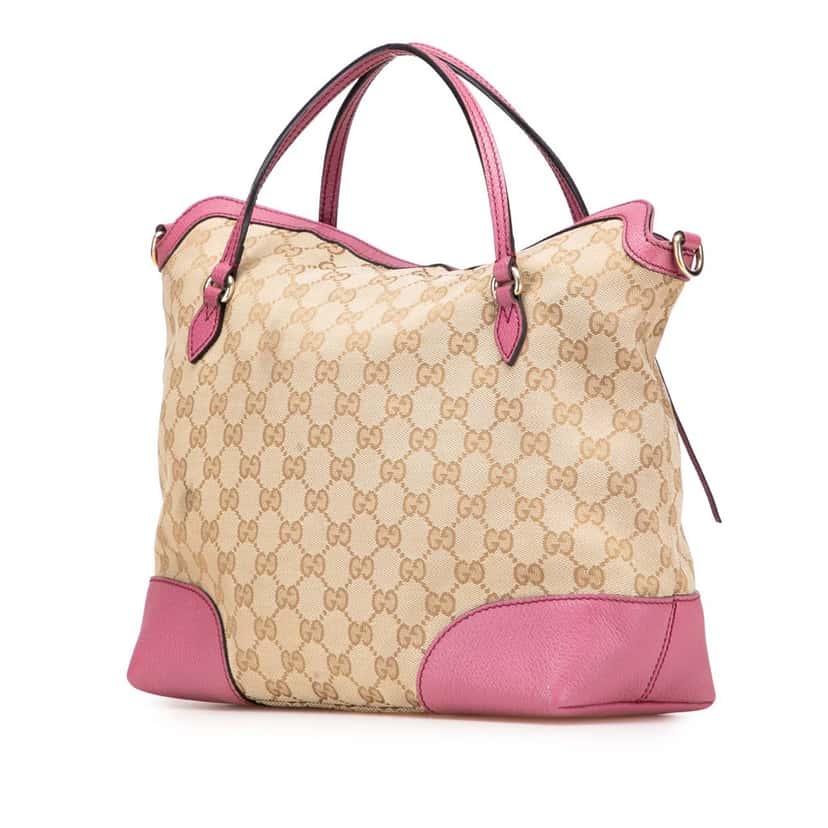 Gucci Medium GG Canvas Bree Satchel Brown Canvas Good condition - Back View