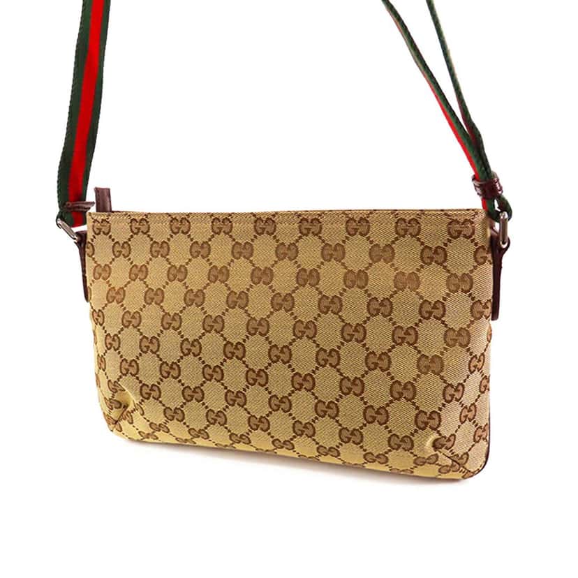 Gucci GG Canvas Web Crossbody Brown Canvas Good condition - Back View
