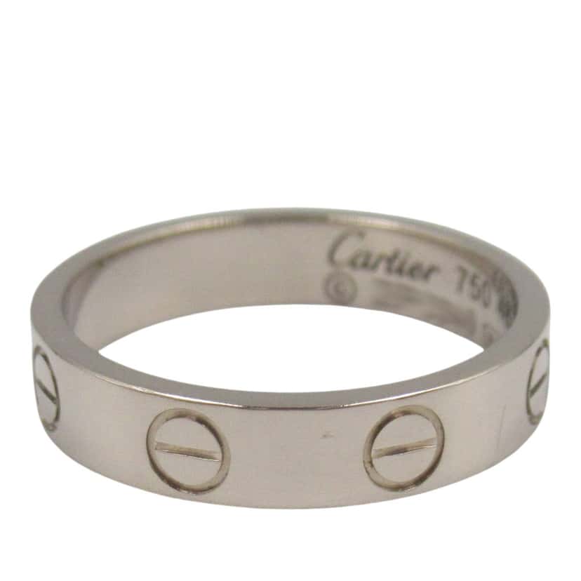 Cartier 18K White Gold Small Love Ring Silver White Gold Good condition - Front View