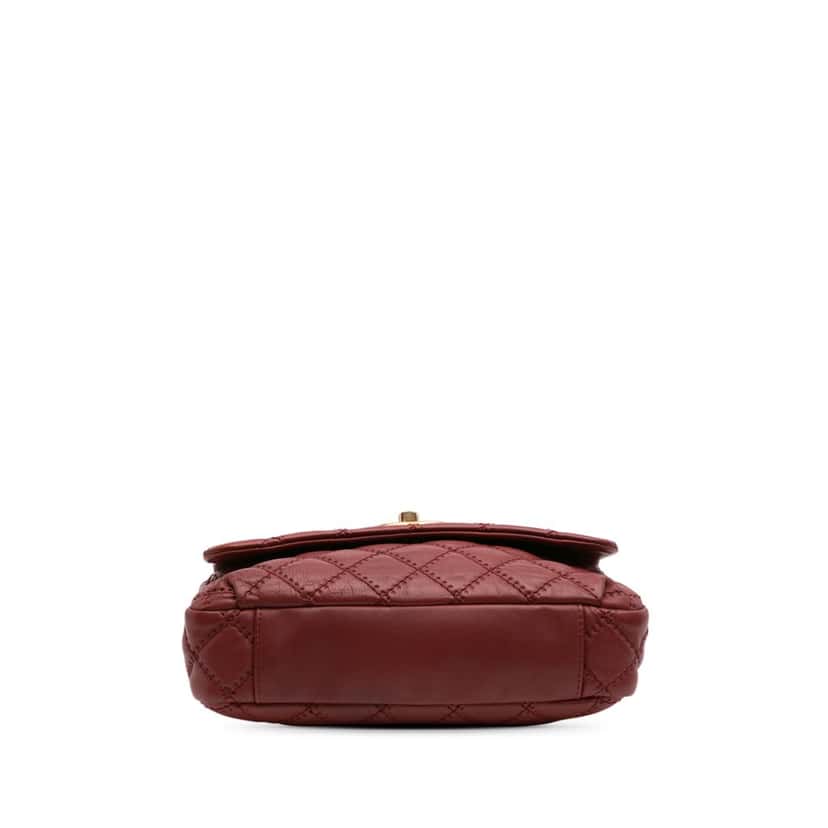 Chanel Quilted Calfskin Ultimate Stitch Retro Chain Flap Red Leather Fair condition - Inside View
