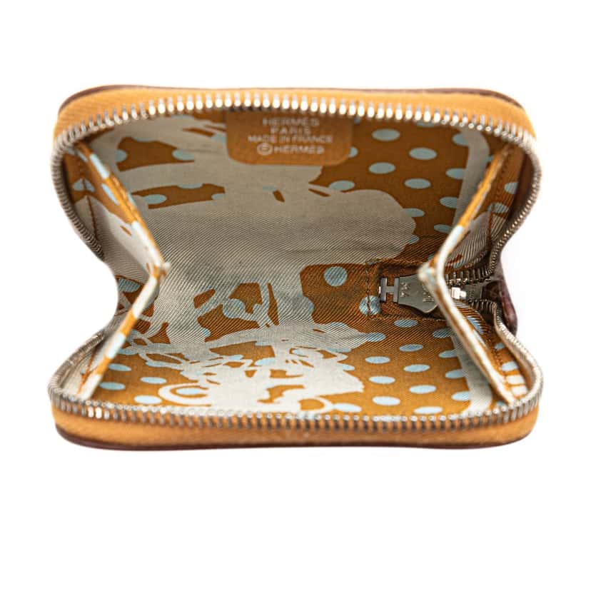 Hermès Mini Epsom Silk In Change Purse Brown Leather Good condition - Model View
