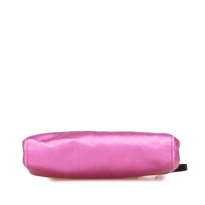 Miu Miu Satin Clasp Clutch on Strap Pink Satin Very good condition - Inside View