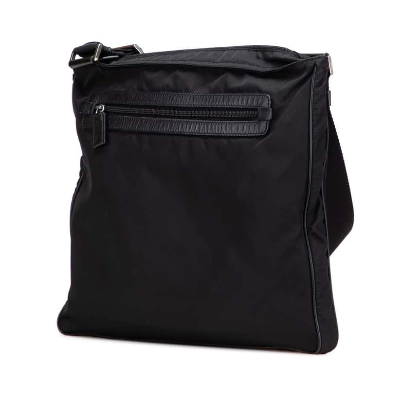 Prada Tessuto Zip Top Crossbody Black Good condition - Back View
