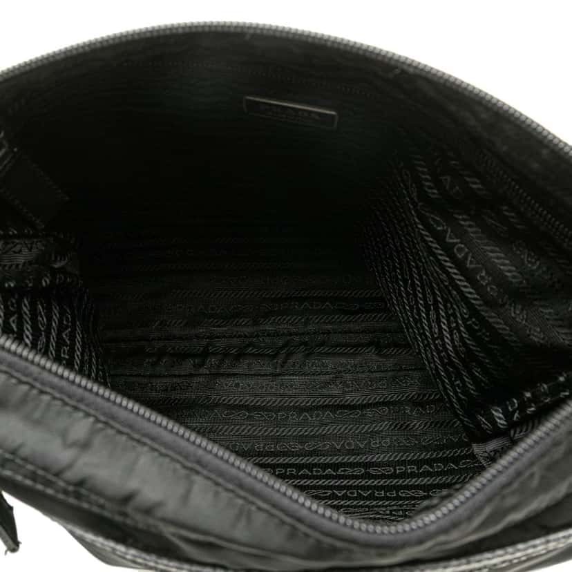 Prada Tessuto Zip Top Crossbody Black Good condition - Model View