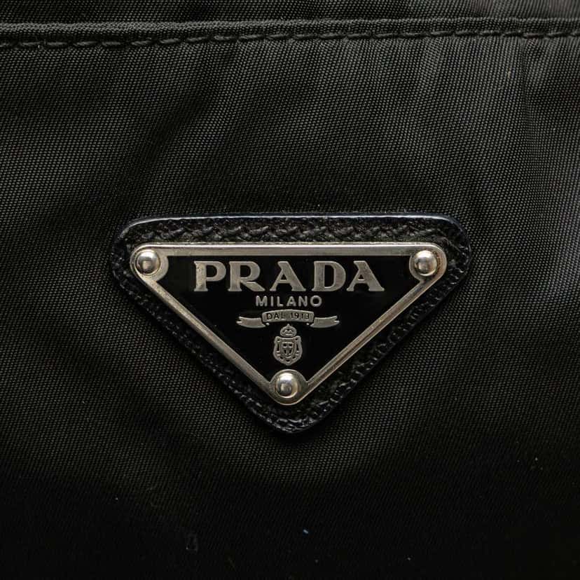 Prada Tessuto Zip Top Crossbody Black Good condition - Box View