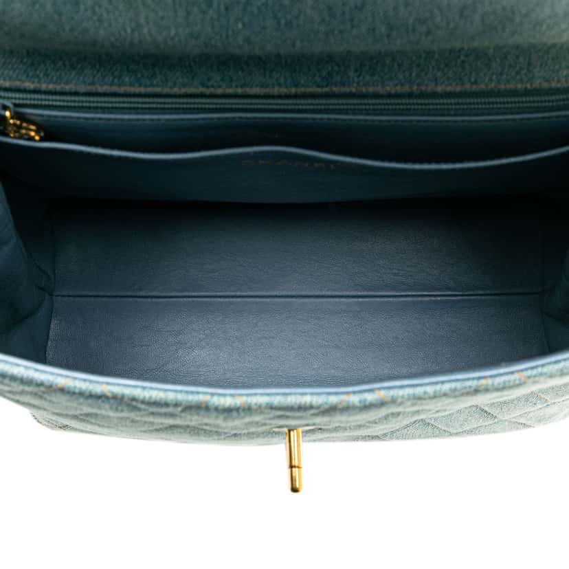 Chanel Denim Kelly Top Handle Bag Blue Denim Good condition - Model View