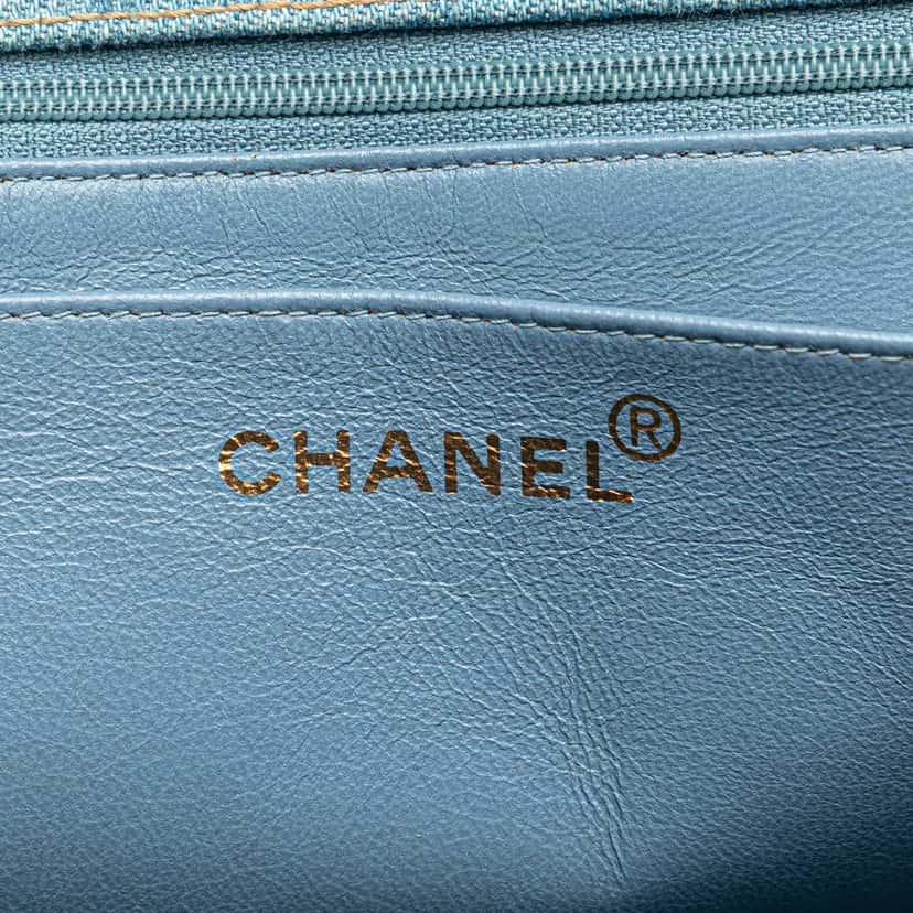 Chanel Denim Kelly Top Handle Bag Blue Denim Good condition - Box View