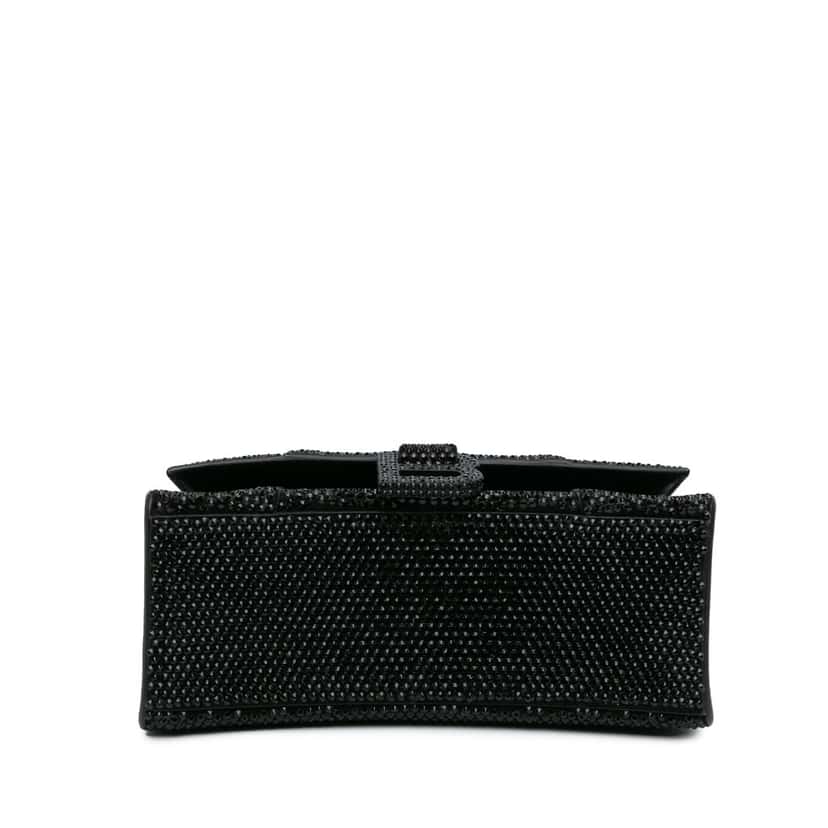 Balenciaga XS Rhinestone Hourglass Satchel Black Leather Good condition - Inside View