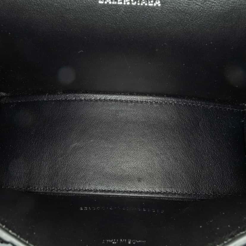 Balenciaga XS Rhinestone Hourglass Satchel Black Leather Good condition - Model View