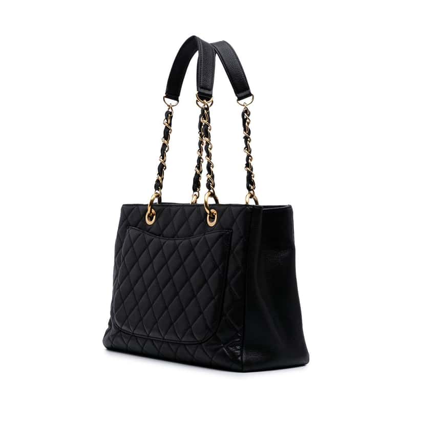Chanel Caviar Grand Shopping Tote Black Leather Good condition - Back View