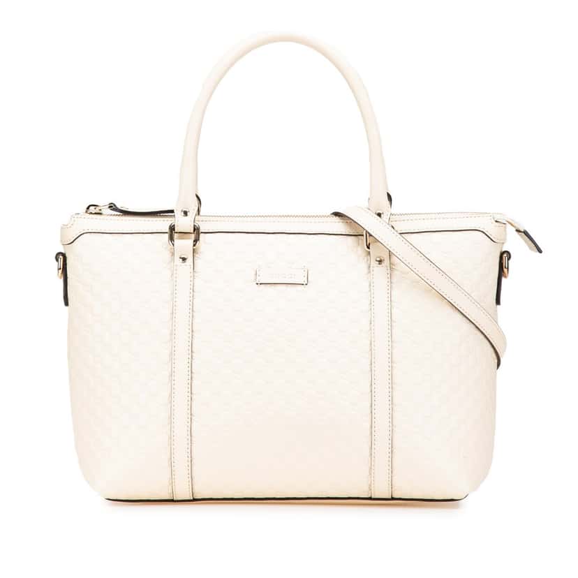 Gucci Small Microguccissima Joy Satchel White Leather Good condition - Front View