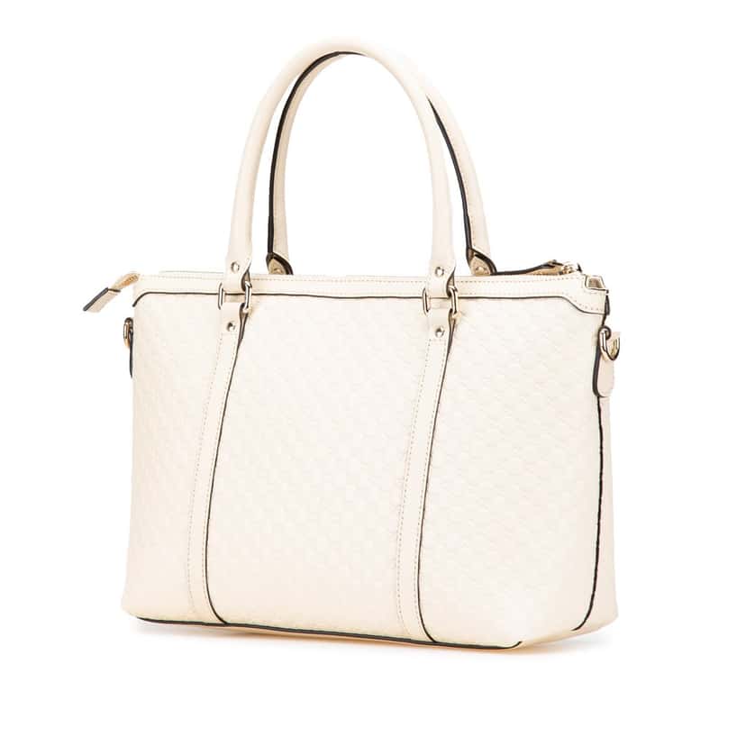 Gucci Small Microguccissima Joy Satchel White Leather Good condition - Back View