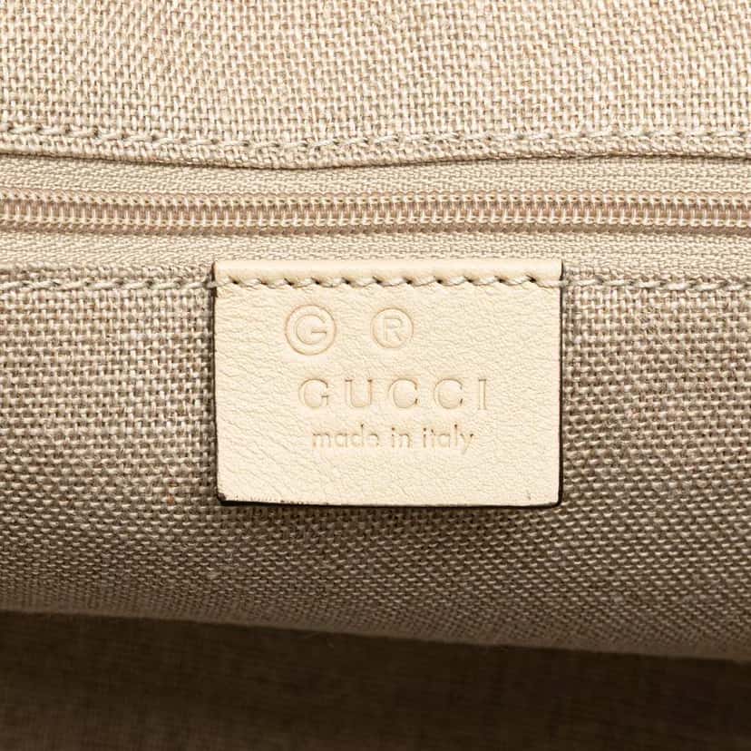 Gucci Small Microguccissima Joy Satchel White Leather Good condition - Box View