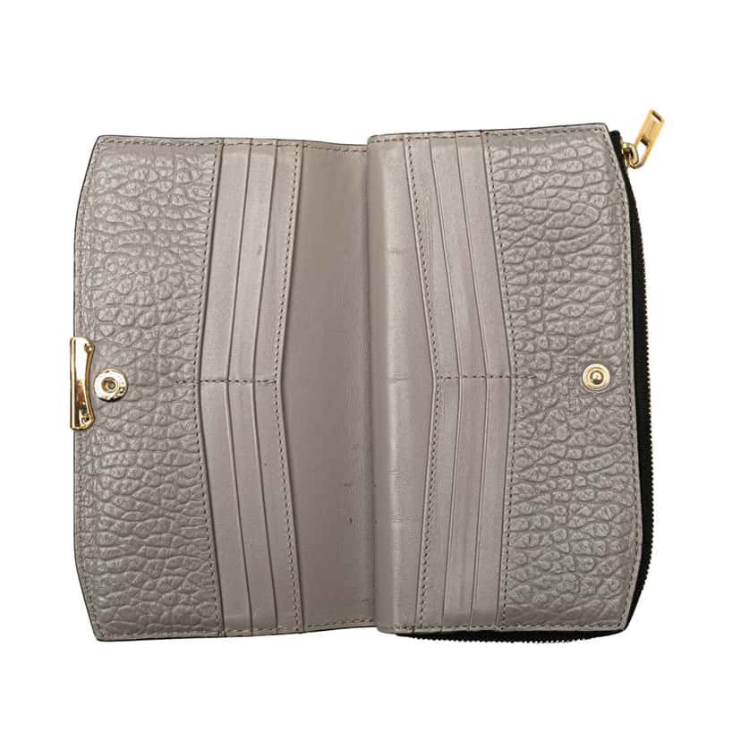 Burberry Heritage Grained Calfskin Alvington Continental Wallet Grey Leather Good condition - Model View