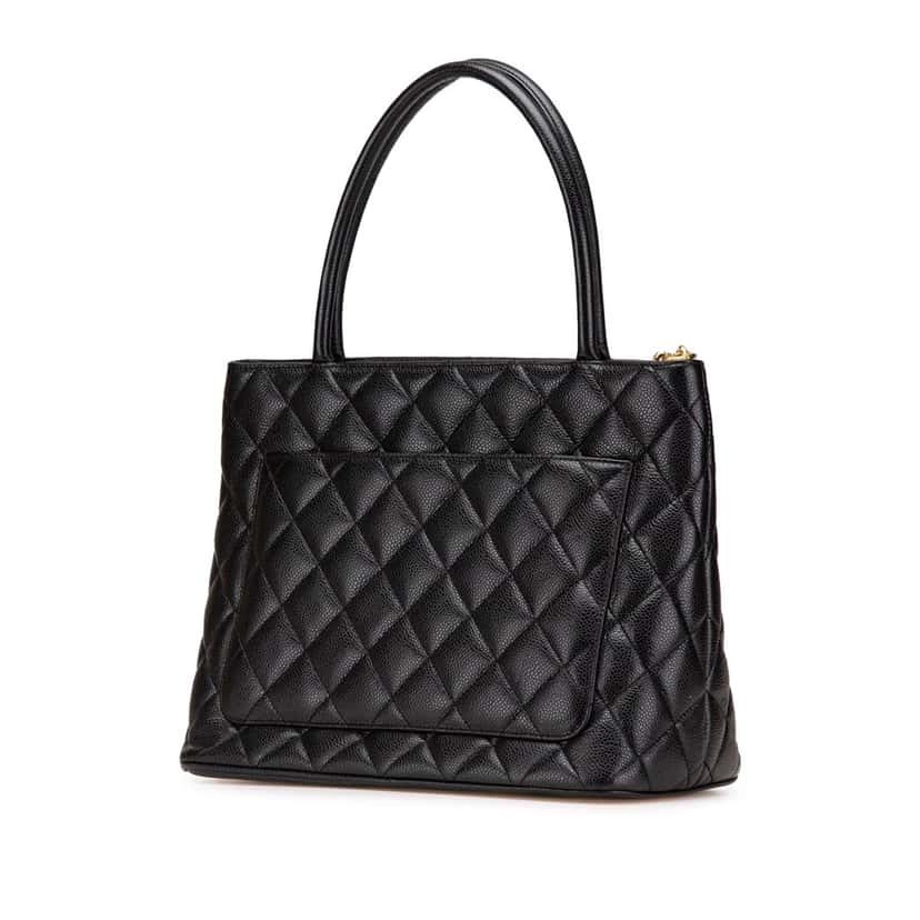 Chanel Caviar Medallion Tote Black Leather Good condition - Back View
