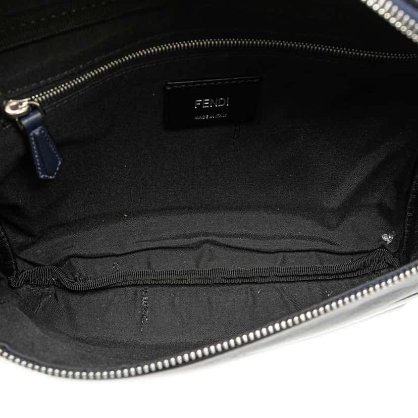 Fendi Vitello Grace Monster Eyes Belt Bag Blue Leather Good condition - Model View
