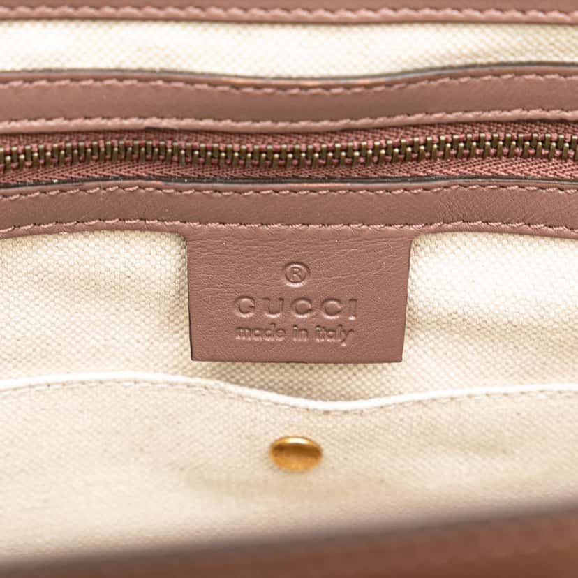 Gucci Patent Bright Bit Satchel Brown Leather Good condition - Model View