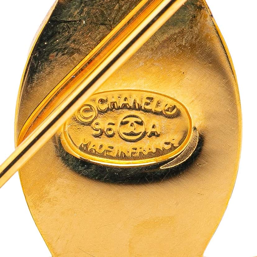 Chanel Gold Plated CC Turn-Lock Brooch Gold Metal Good condition - Inside View