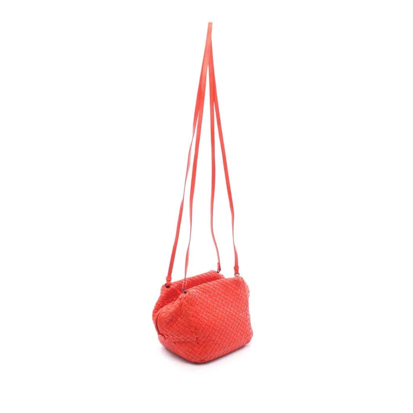 Bottega Veneta Nappa Intrecciato Cube Crossbody Red Leather Good condition - Back View