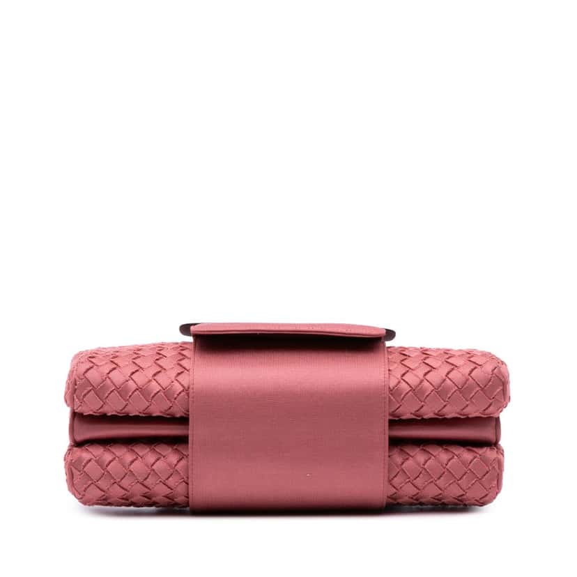 Bottega Veneta Canvas Intrecciato Buckle Flap Handbag Pink Canvas Good condition - Inside View