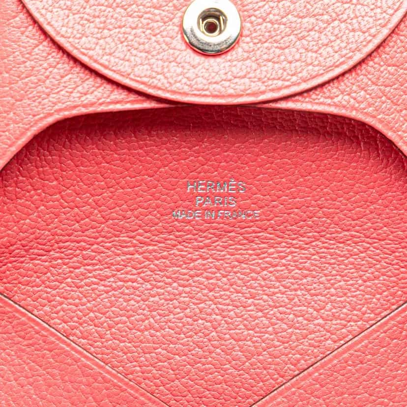 Hermès Chevre Mysore Bastia Coin Pouch Pink Leather Good condition - Box View