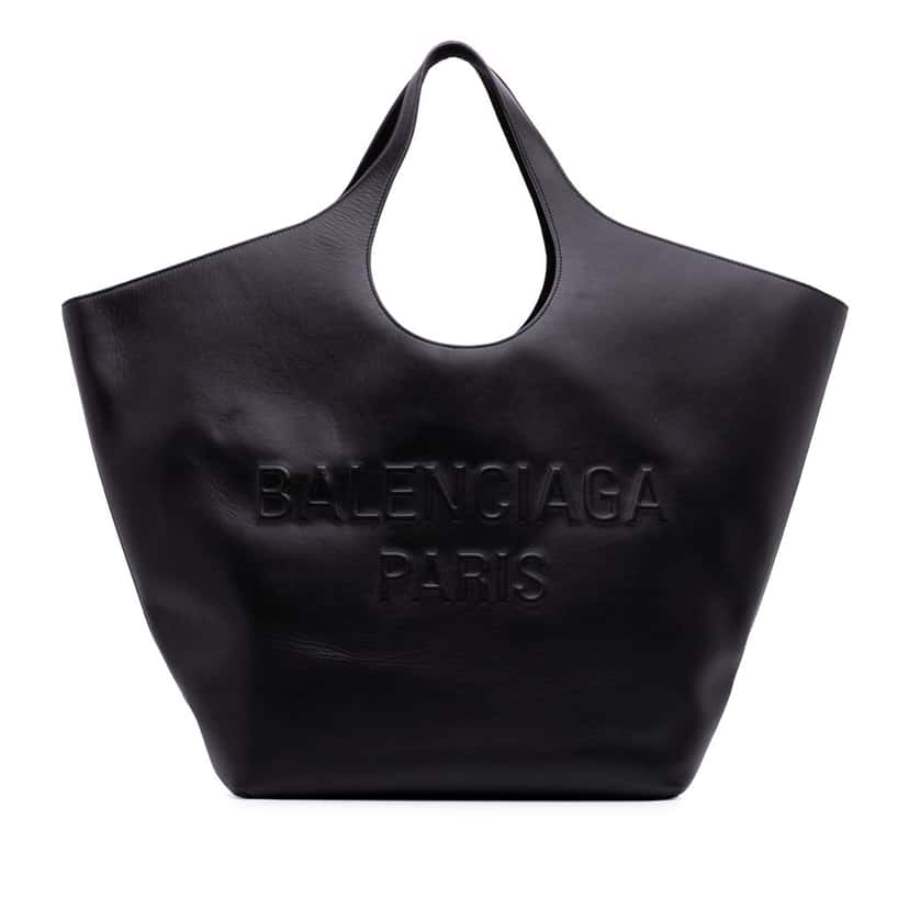 Balenciaga Large Smooth Calfskin Mary Kate Tote Black Leather Good condition - Front View