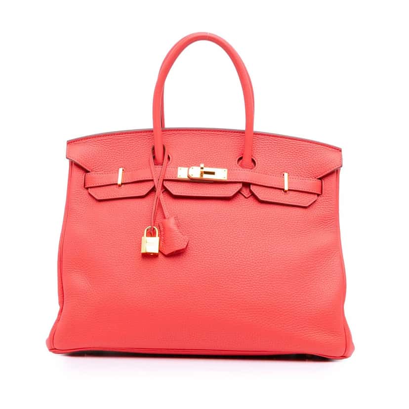 Hermès Togo Birkin Retourne 35 Pink Leather Good condition - Front View
