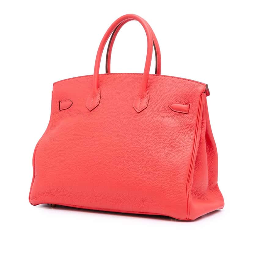 Hermès Togo Birkin Retourne 35 Pink Leather Good condition - Back View
