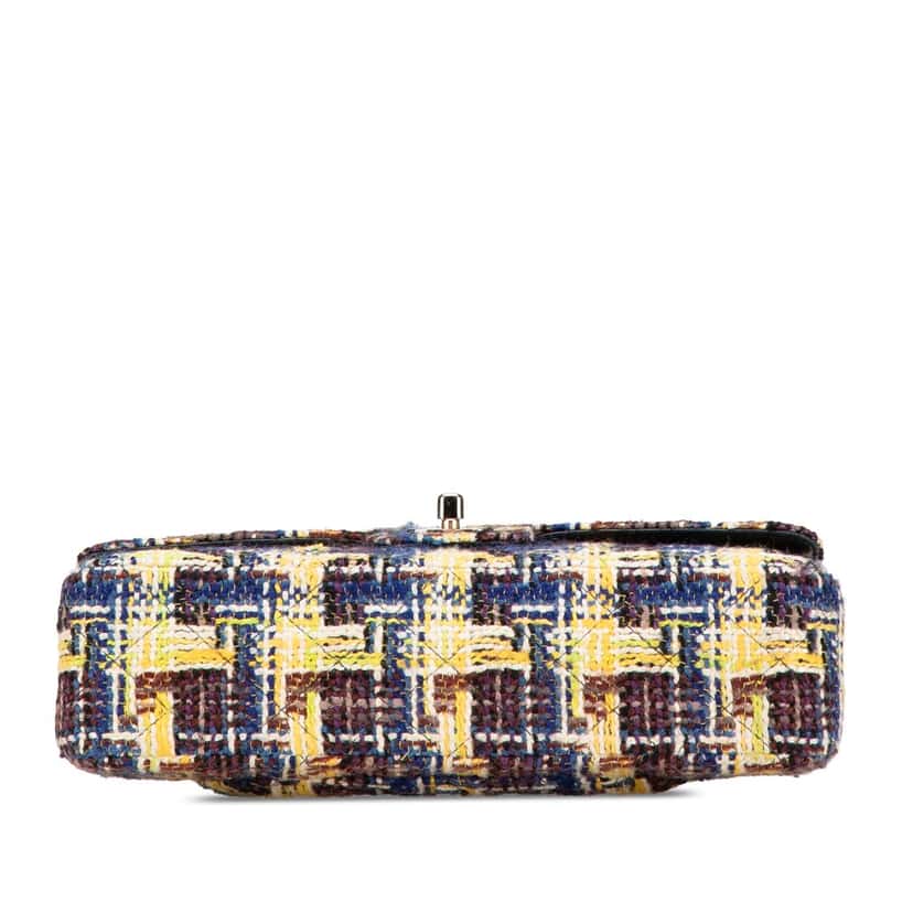 Chanel Medium Classic Tweed Double Flap Yellow Tweed Good condition - Inside View
