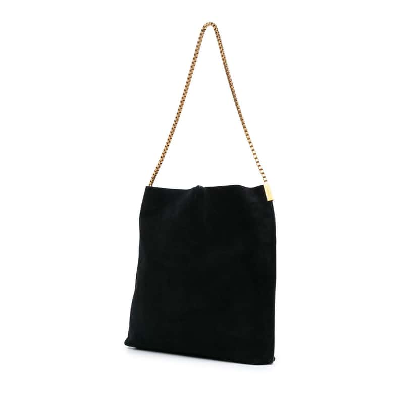Saint Laurent Suede Suzanne Chain Shoulder Bag Black Leather Good condition - Back View