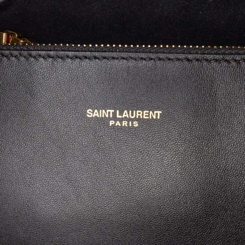Saint Laurent Suede Suzanne Chain Shoulder Bag Black Leather Good condition - Box View