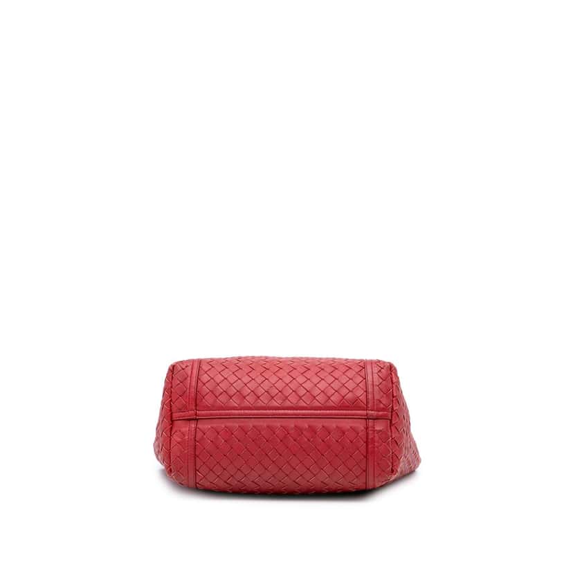 Bottega Veneta Nappa Intrecciato Tote Red Leather Good condition - Inside View