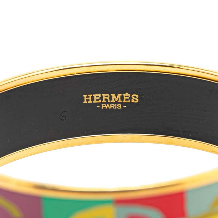 Hermès Wide Enamel Optique Chaine d'Ancre Bangle 65 MultiColor Good condition - Model View