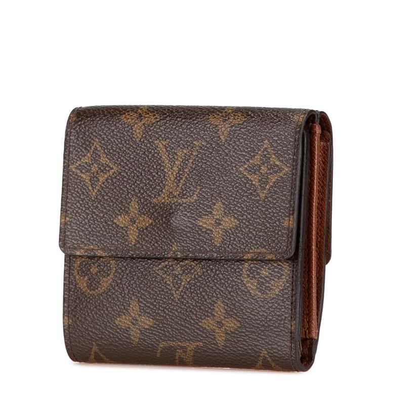 Louis Vuitton Monogram Portefeuille Elise Wallet Brown Canvas Good condition - Back View
