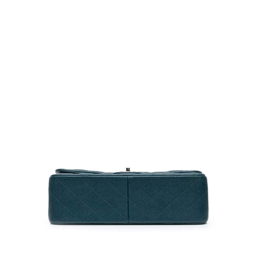 Chanel Jumbo Classic Caviar Double Flap Blue Leather Good condition - Inside View