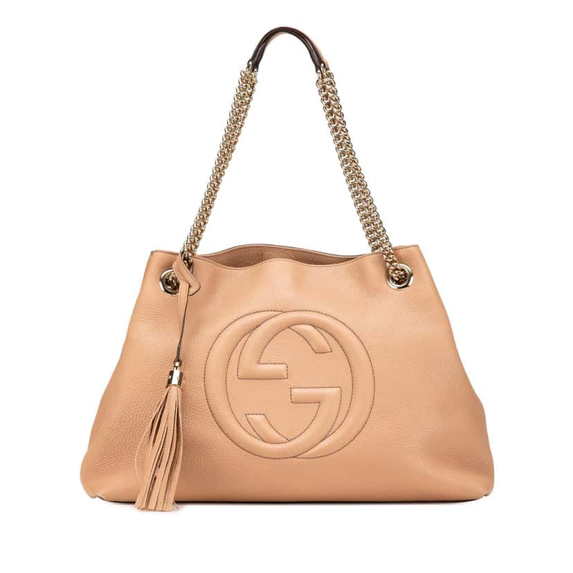 Gucci Medium Leather Soho Chain Tote Brown Leather Good condition - Front View
