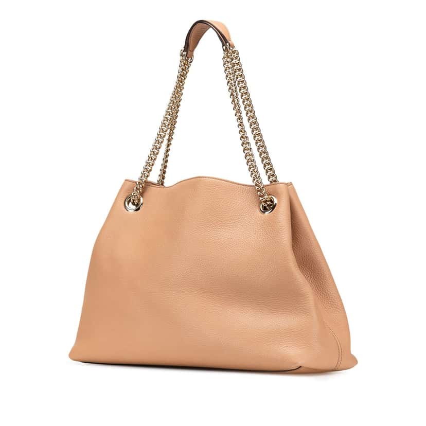 Gucci Medium Leather Soho Chain Tote Brown Leather Good condition - Back View