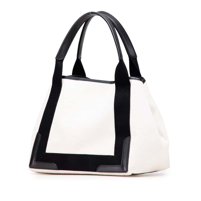 Balenciaga Canvas S Navy Cabas Tote White Canvas Good condition - Back View