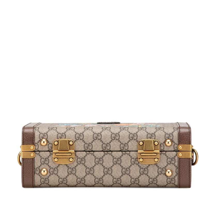Gucci Disney GG Supreme Donald Duck Savoy Vanity Case Brown Canvas Good condition - Inside View