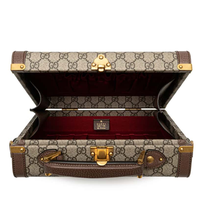 Gucci Disney GG Supreme Donald Duck Savoy Vanity Case Brown Canvas Good condition - Model View
