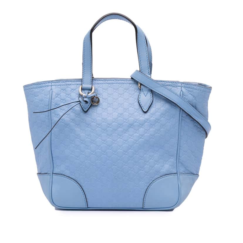 Gucci Small Microguccissima Bree Satchel Blue Leather Good condition - Front View
