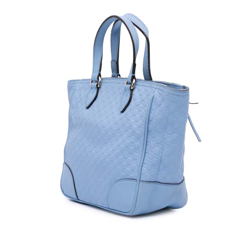 Gucci Small Microguccissima Bree Satchel Blue Leather Good condition - Back View