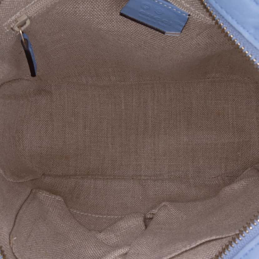 Gucci Small Microguccissima Bree Satchel Blue Leather Good condition - Model View